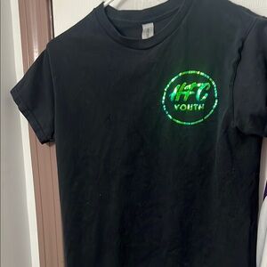 Cotton Candy Black Short Sleeve Tee with Green Logo